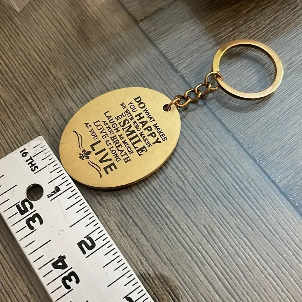 Orly “Do What Makes You Happy” Brass Keyring